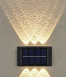 Luminária de parede solar externa com luz quente, à prova d'água