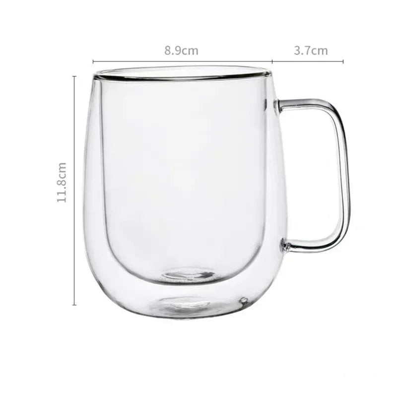 Caneca de vidro borossilicato resistente ao calor, 150-350ml
