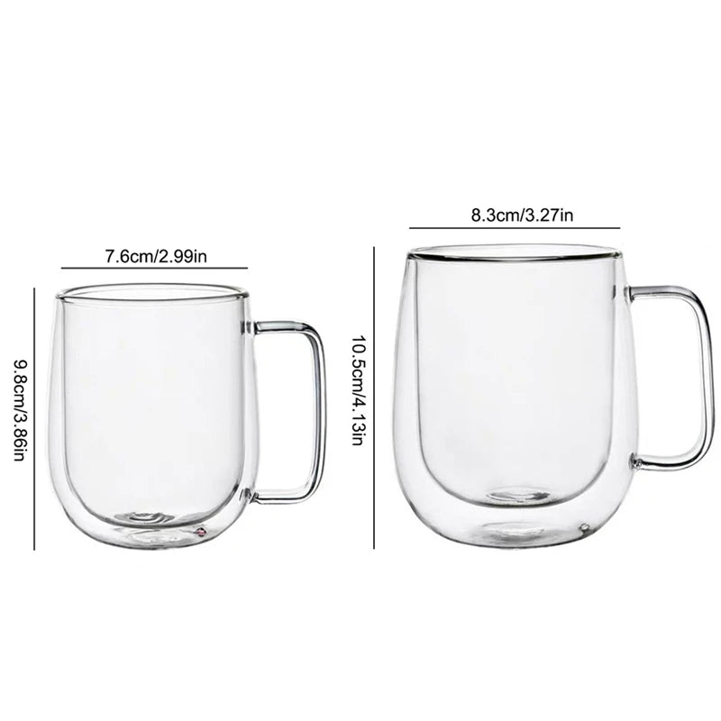 Caneca de vidro borossilicato resistente ao calor, 150-350ml