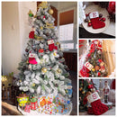 Meias de Natal de tricô com flocos de neve e letras