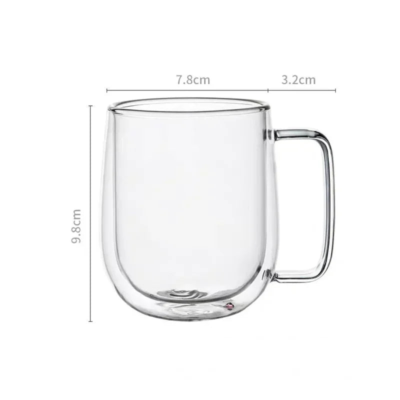 Caneca de vidro borossilicato resistente ao calor, 150-350ml
